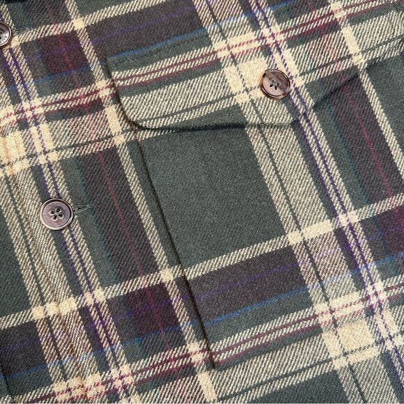 Ralph Lauren Collection Fall 2023 Andrya Olive Plaid Shirt Jacket - Picture 10 of 17